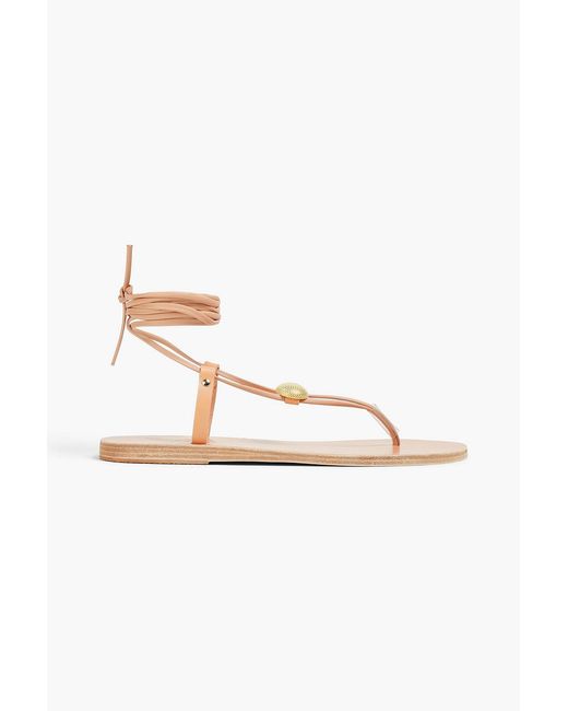 Ancient Greek Sandals Natural Persephone Embellished Sandals