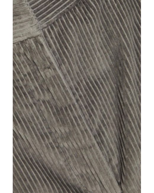 Brunello Cucinelli Gray Cotton-corduroy Tapered Pants