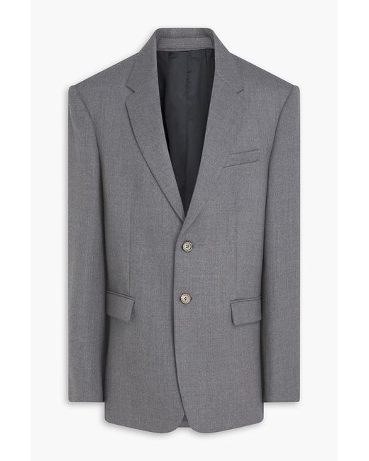 Wardrobe NYC Gray Oversized Wool-Flannel Blazer