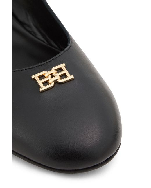 Bally Black Embellished Leather Slingback Flats