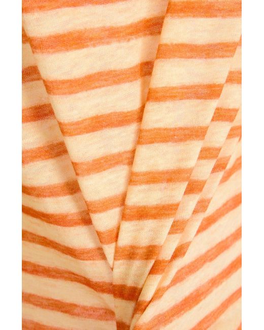 Zimmermann Orange Striped Linen-jersey Top