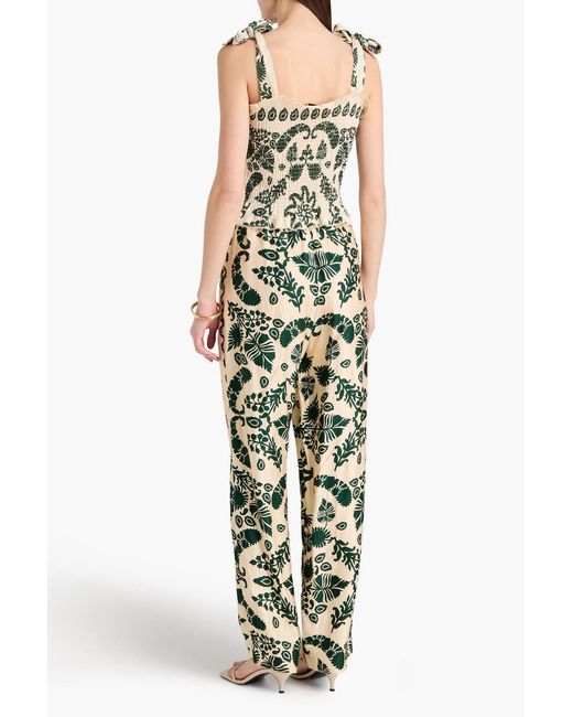 Sandro Green Cropped Printed Jersey Top