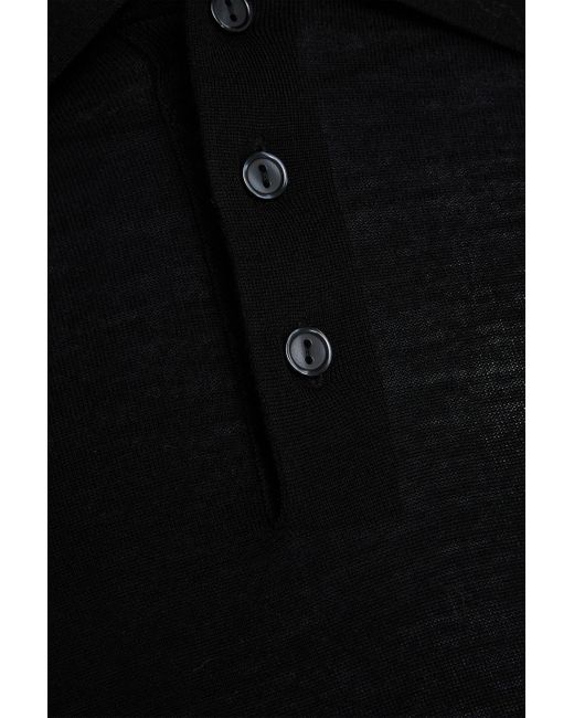 Sandro Black Wool Polo Sweater for men