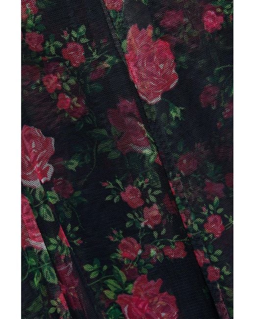 Philosophy Di Lorenzo Serafini Black Floral-print Tulle Maxi Skirt