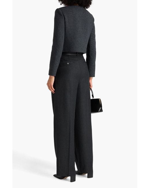 Theory Black Cropped Tweed Jacket