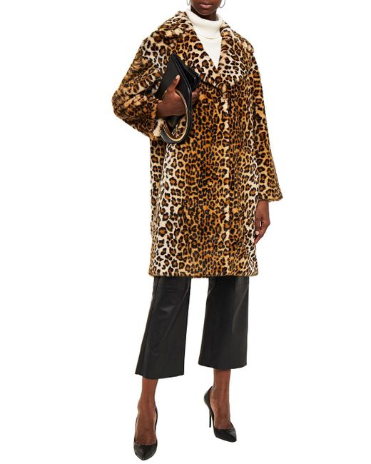 Stand Studio Camille Cocoon Leopard-print Faux Fur Coat - Lyst