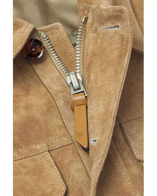 Tom Ford Natural Heathered Suede Jacket for men
