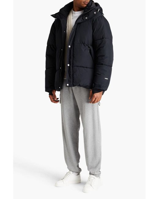 Sandro Black Quilted Shell Hooded Jacket for men