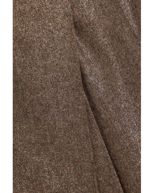 Brunello Cucinelli Brown Metallic Flannel Mini Wrap Skirt