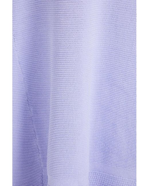 Victoria Beckham Purple Maxikleid aus strick mit muschelsaum