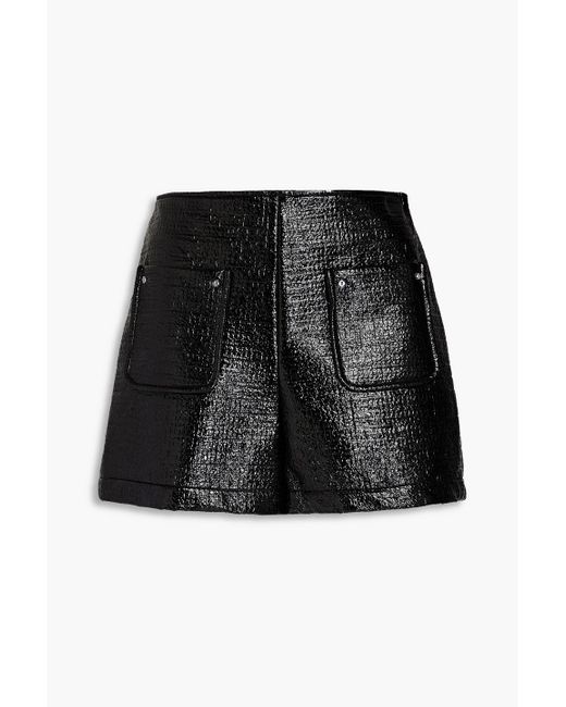 Maje Black Itlie Coated Tweed Shorts