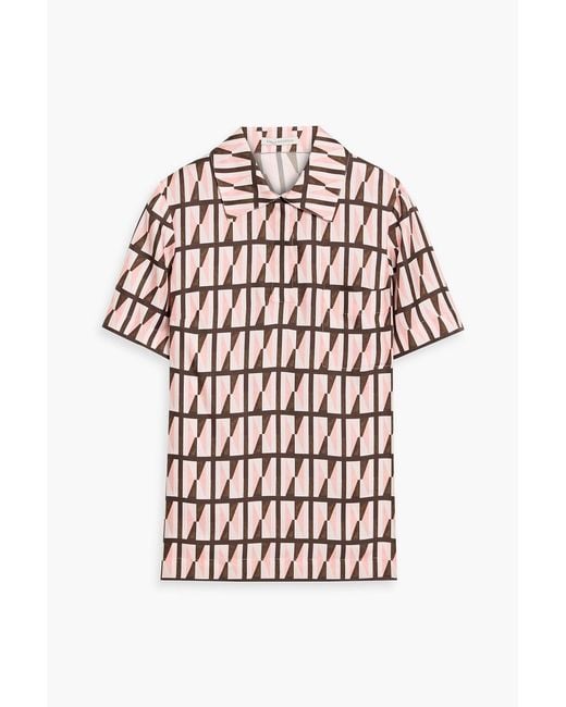 Emilia Wickstead Red Antonia Printed Silk-Twill Shirt