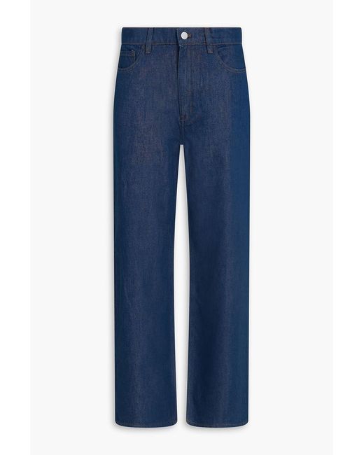 Theory Blue High-rise Straight-leg Jeans