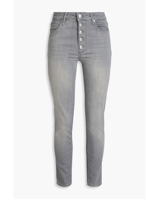 PAIGE Gray Hoxton High-rise Skinny Jeans