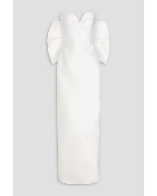 Rasario White Strapless Duchesse-Satin Bridal Gown