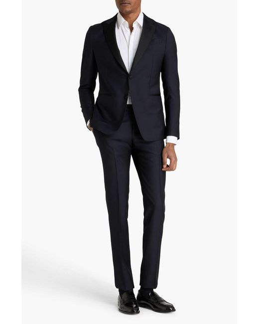 Canali Blue Wool And Mohair-blend Twill Suit for men