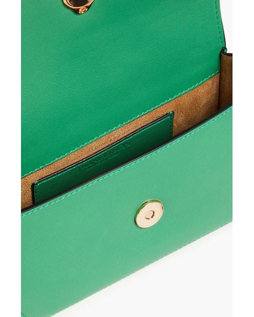 J.W. Anderson Green Chain Anchor Embellished Leather Shoulder Bag