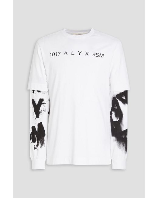 1017 ALYX 9SM White Logo-print Cotton-jersey T-shirt for men
