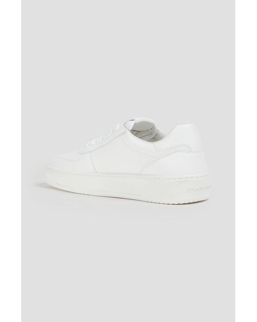 Stuart Weitzman White Courtside Faux Pearl-Embellished Leather Sneakers