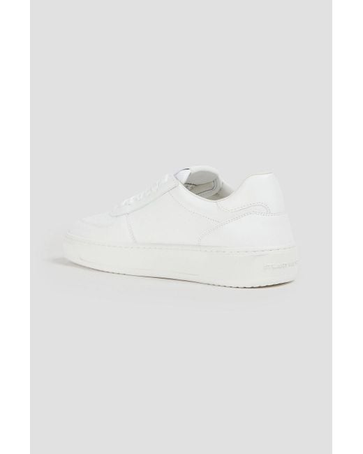Stuart Weitzman White Sneakers "courtside" aus leder mit kunstperlen