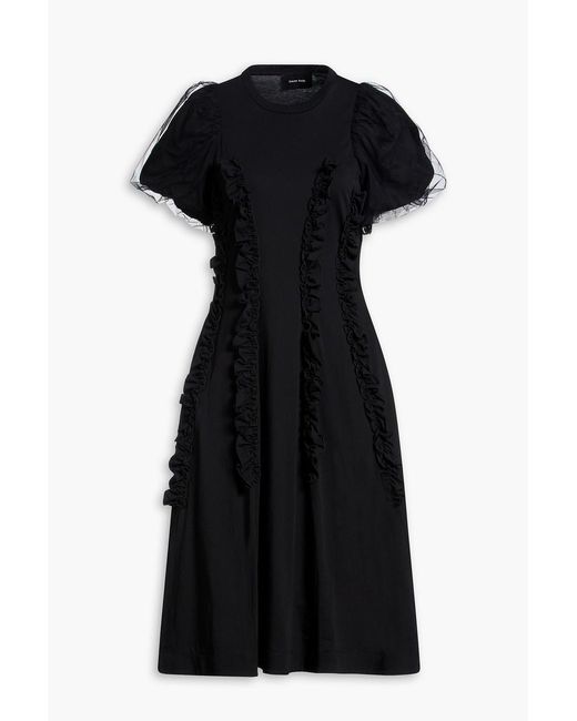Simone Rocha Black Ruffled Cotton-Jersey Dress