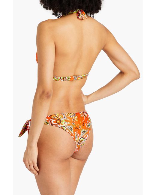 Emilio Pucci White Tief sitzendes bikini-höschen mit print