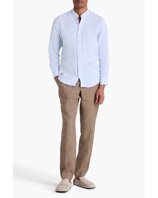 Frescobol Carioca Blue Jorge Linen Shirt for men