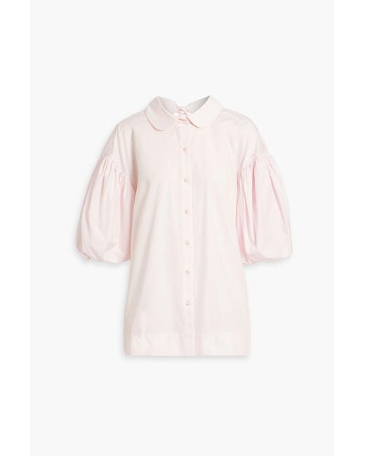 Simone Rocha Pink Tie-back Cotton-poplin Shirt