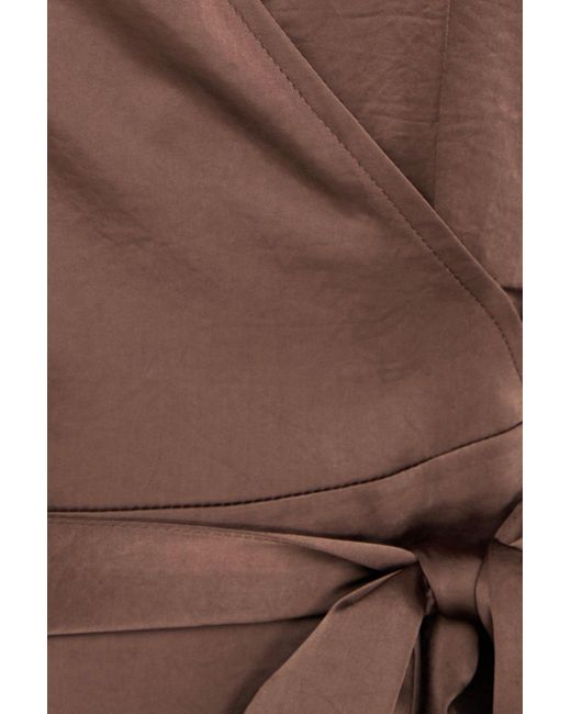 Claudie Pierlot Brown Rixie mini-wickelkleid aus seiden-twill
