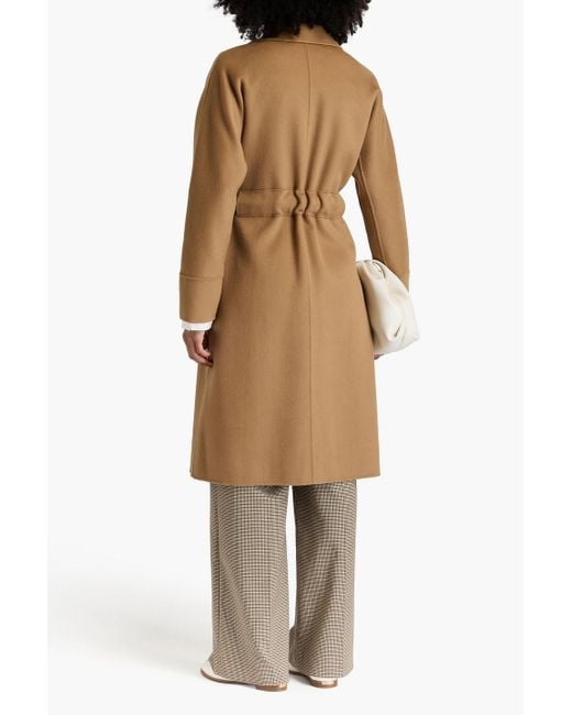 Emporio Armani Natural Belted Cashmere-felt Coat