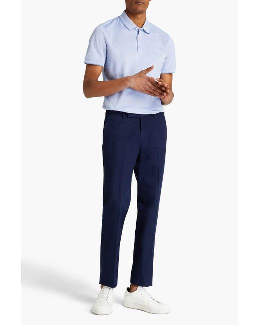 Zegna Blue Cotton-Twill Chinos for men