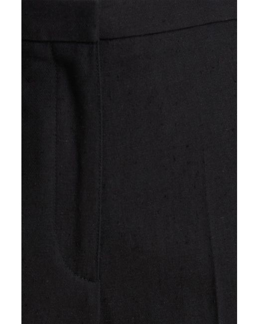 Loulou de Saison Black Zora Slub Cotton-blend Twill Straight-leg Pants