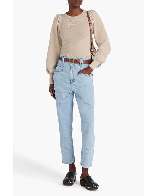 Isabel Marant Blue Nadeloisa High-rise Tapered Jeans