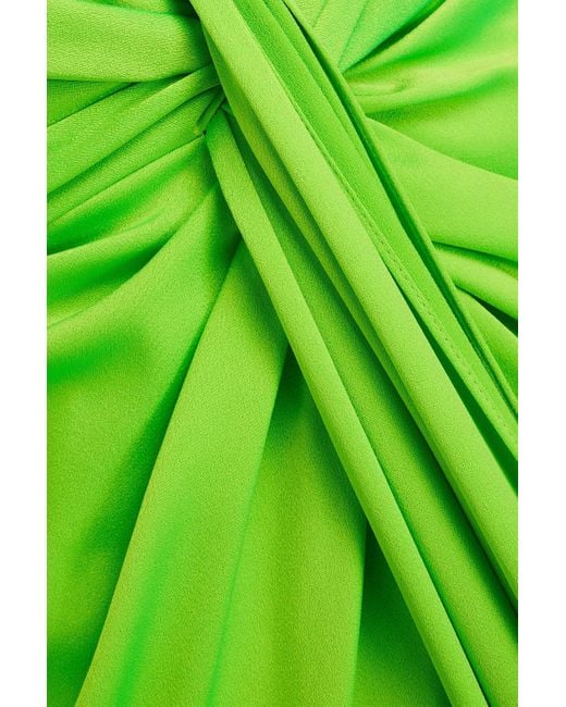 Alex Perry Green Neonfarbene robe aus glänzendem crêpe mit drapierung