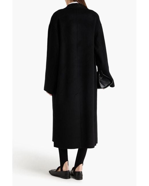 Loulou de Saison Black Borneo Double-breasted Wool And Cashmere-blend Felt Coat