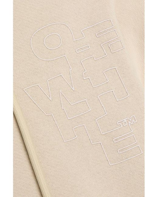 Off-White c/o Virgil Abloh Natural Appliquéd French Cotton-Terry Hoodie for men