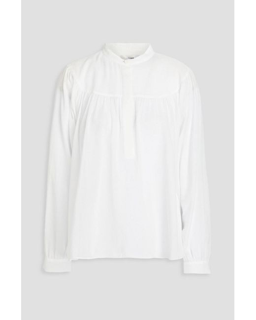 FRAME White Cotton-mousseline Blouse