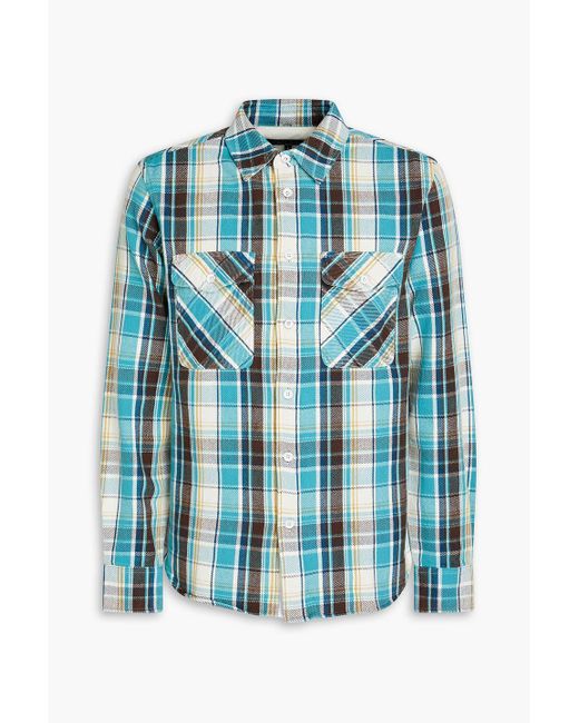 Rag & Bone Blue Jack Checked Cotton-flannel Shirt for men