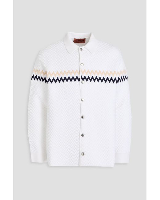 Missoni White Jacquard-knit Overshirt for men