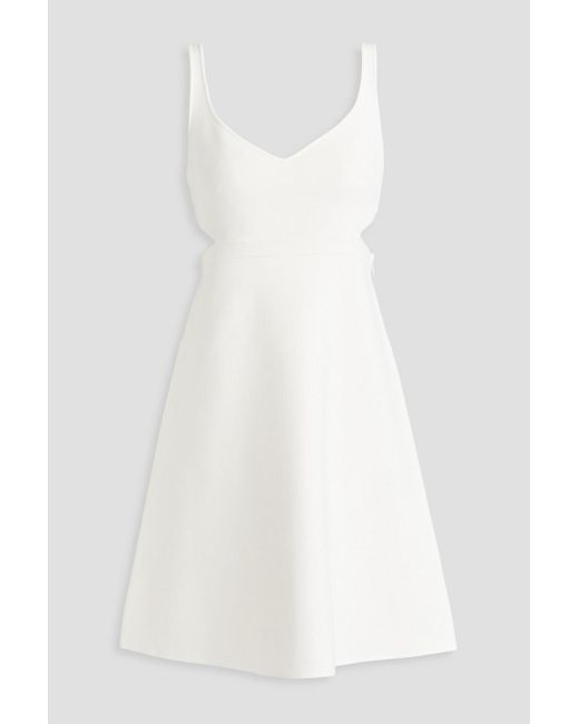 Theory White Cutout Stretch-knit Mini Dress
