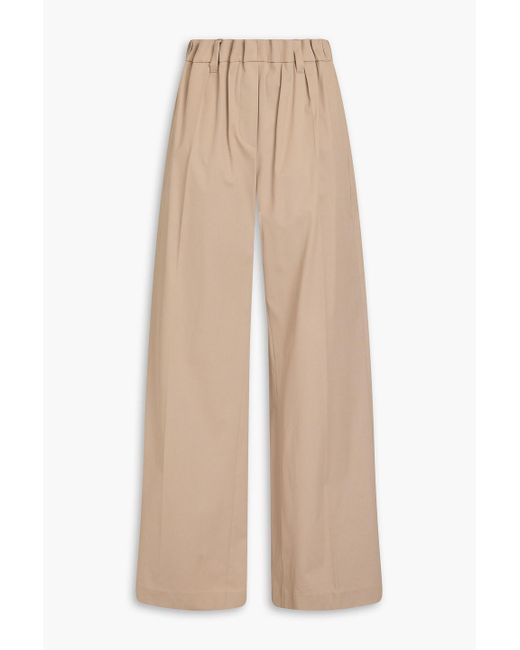 Brunello Cucinelli Natural Hose mit weitem bein aus stretch-baumwoll-twill