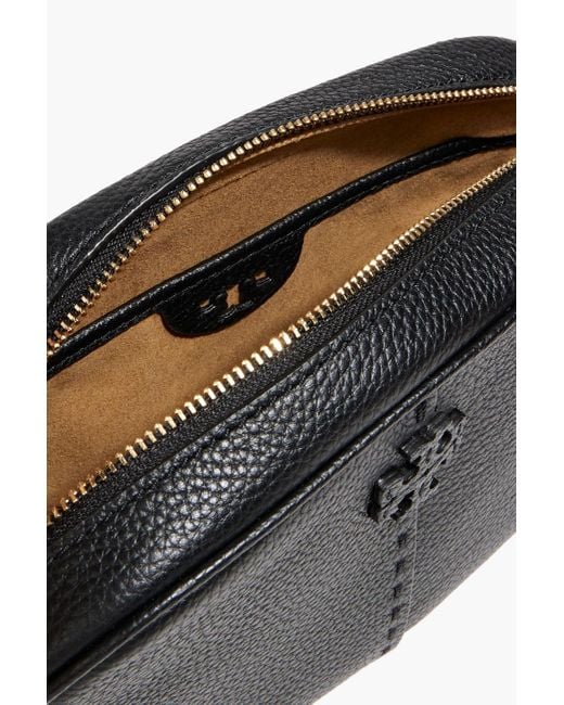 Tory Burch Black Mcgraw Pebbled-Leather Cross-Body Bag