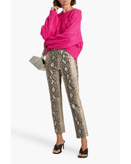 Farm Rio Pink Pullover mit zopfstrickmuster