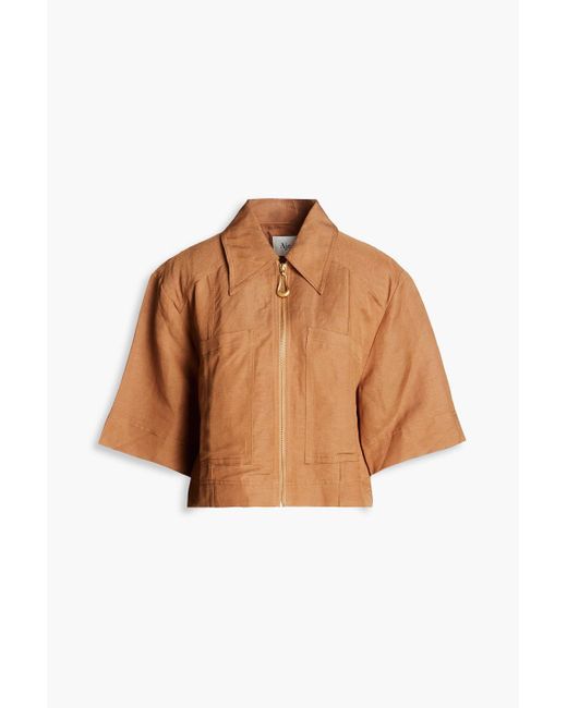 Aje. Brown Esprit Linen-blend Shirt