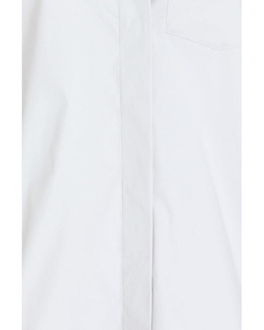 James Perse White Stretch Cotton-blend Poplin Shirt