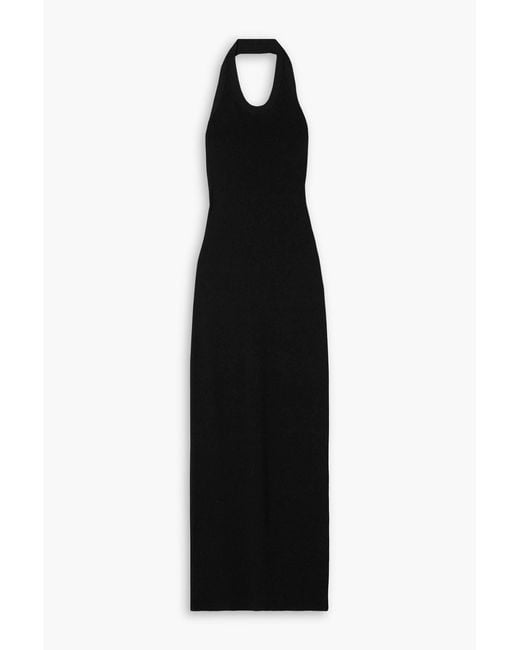 Proenza Schouler Black Meryl Crepe Halterneck Maxi Dress