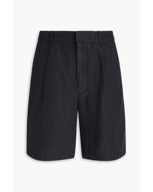 Rag & Bone Blue Elliot Pleated Linen Shorts for men