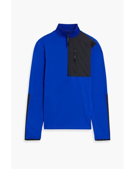 Aztech Mountain Blue Shell-paneled Fleece Half-zip Base Layer for men