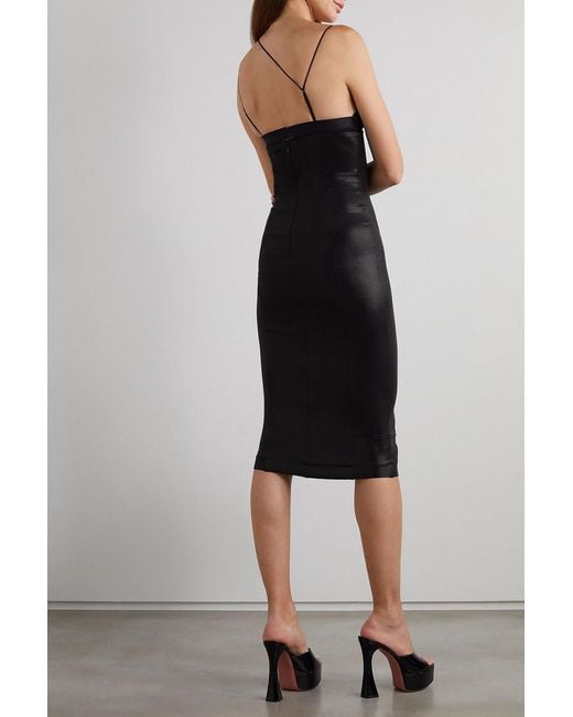 Nensi Dojaka Black Cutout Metallic Stretch-jersey Midi Dress