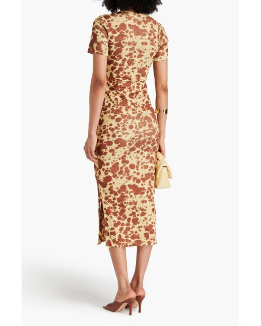 Nanushka Metallic Printed Jersey Midi Dress